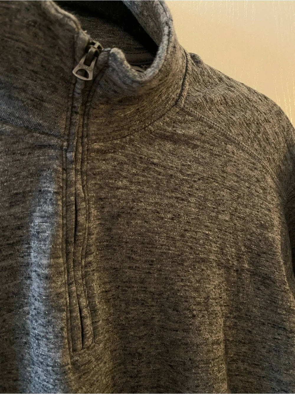 J. CREW Men’s 100% Cotton Double-Knit Half-Zip Pullover in Heathered Grey - XXL